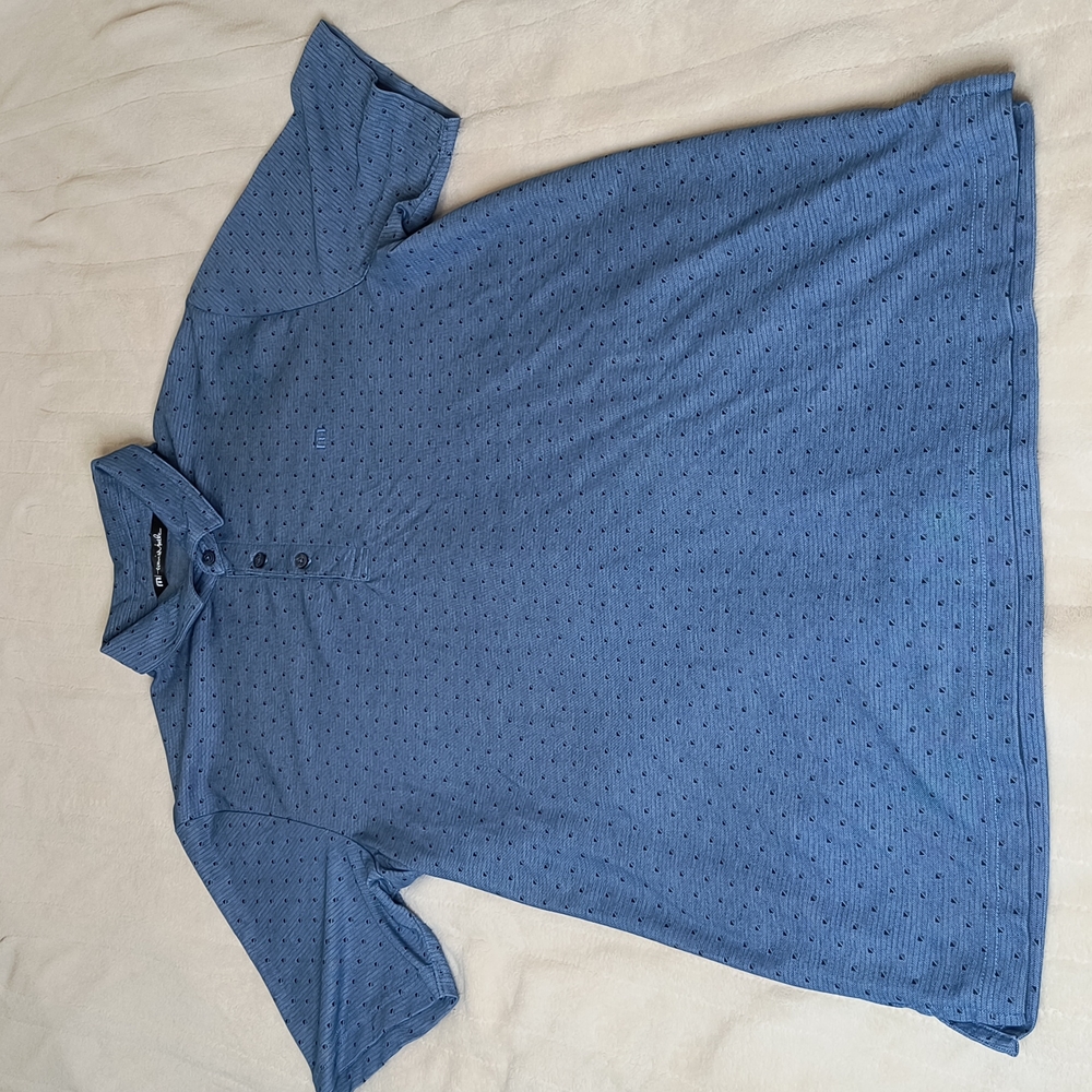 Travis Mathew Blue Polo Button Size Large